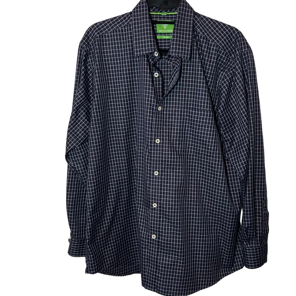 Forsyth Men's Dress Shirt Size Large Dark Blue - Picture 2 of 7